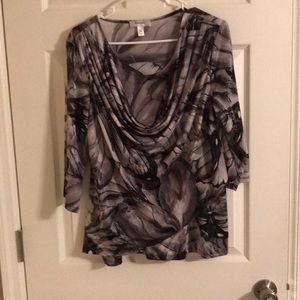 Dress Barn Tops - Dressbarn 3/4 Sleeve Blouse Black and Gray Dress Barn Tops - Dressbarn 3/4 Sleeve Blouse Black and Gray